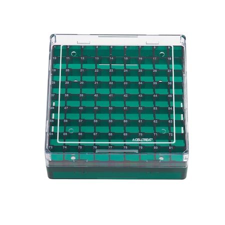 Celltreat Storage Box for CF Cryogenic Vial, Polycarb, Non-sterile, 100-Place, PK5 229945